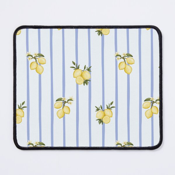 Item preview, Mediterranean Lemons and Blossoms Blue Stripes Pattern designed and sold by svitlaarty.