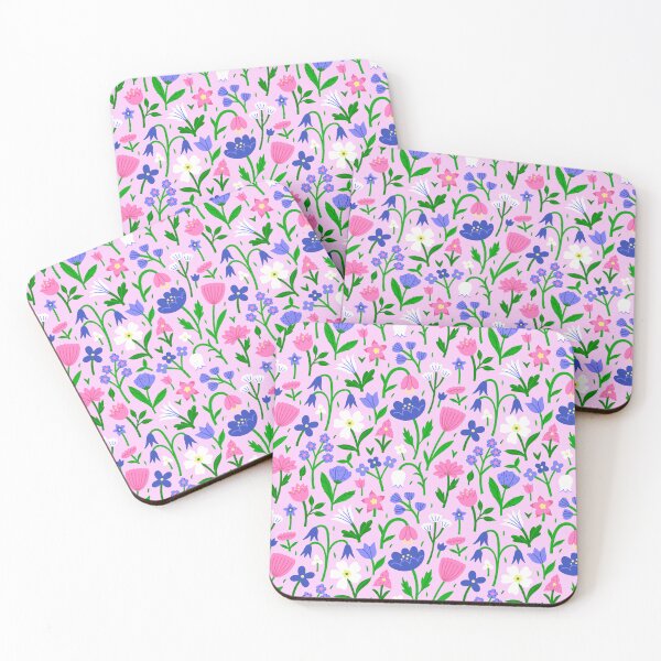Item preview, different flowers on a pink background designed and sold by burbura.