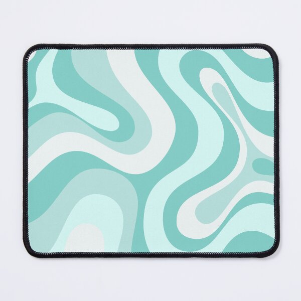 Item preview, Modern Retro Liquid Swirl Abstract in Light Aqua Teal Blue designed and sold by Differenceee.
