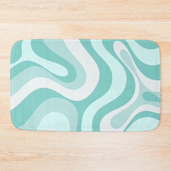 Item preview, Modern Retro Liquid Swirl Abstract in Light Aqua Teal Blue designed and sold by Differenceee.
