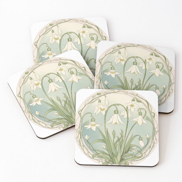 Item preview, Art Nouveau Inspired Blooming Spring Snowdrops designed and sold by JesseStewart.