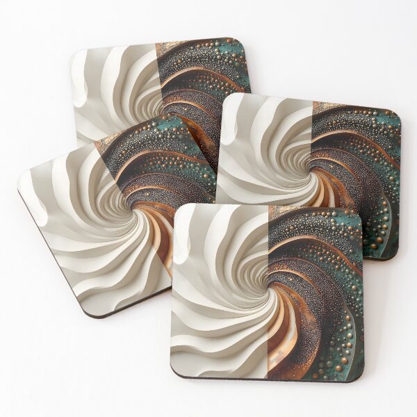 Item preview, Spiral Opulence Design in Copper and White designed and sold by Vicky Brago-Mitchell®.