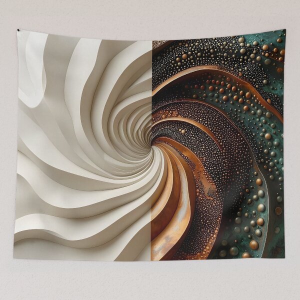 Item preview, Spiral Opulence Design in Copper and White designed and sold by Vicky Brago-Mitchell®.