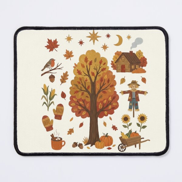 Item preview, Autumn Splendor - Cozy Fall Foliage & Pumpkin Illustration designed and sold by Pasteltone.