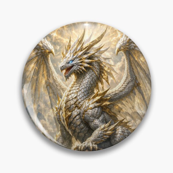 Item preview, Celestial Guardian Dragon – White Gold Divine Dragon Fantasy Art designed and sold by DrakariArt.