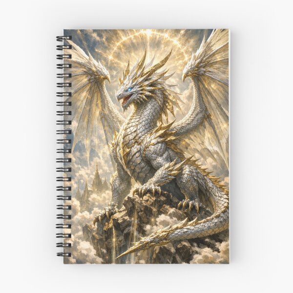 Item preview, Celestial Guardian Dragon – White Gold Divine Dragon Fantasy Art designed and sold by DrakariArt.