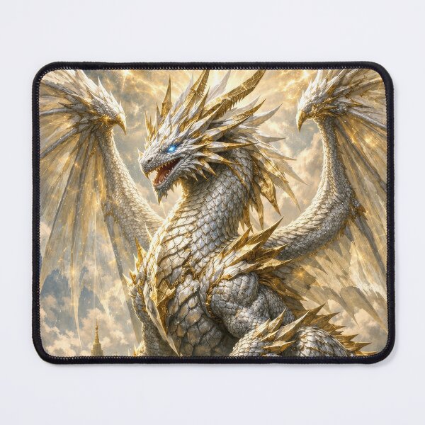 Item preview, Celestial Guardian Dragon – White Gold Divine Dragon Fantasy Art designed and sold by DrakariArt.