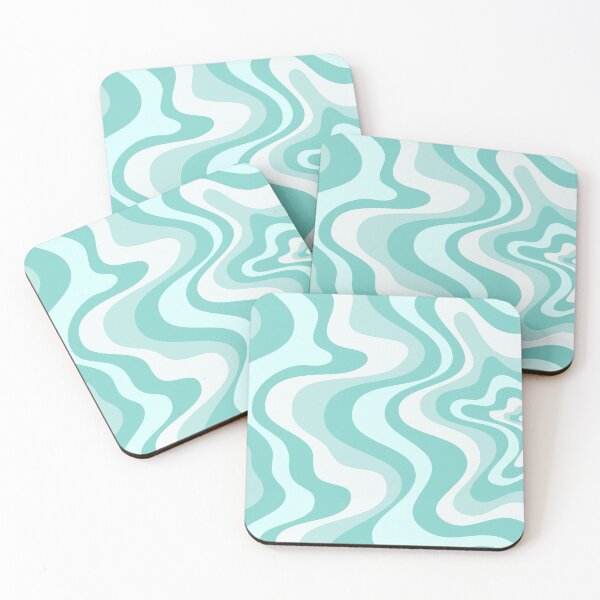 Item preview, Modern Retro Liquid Swirl Abstract in Light Aqua Teal Blue designed and sold by Differenceee.