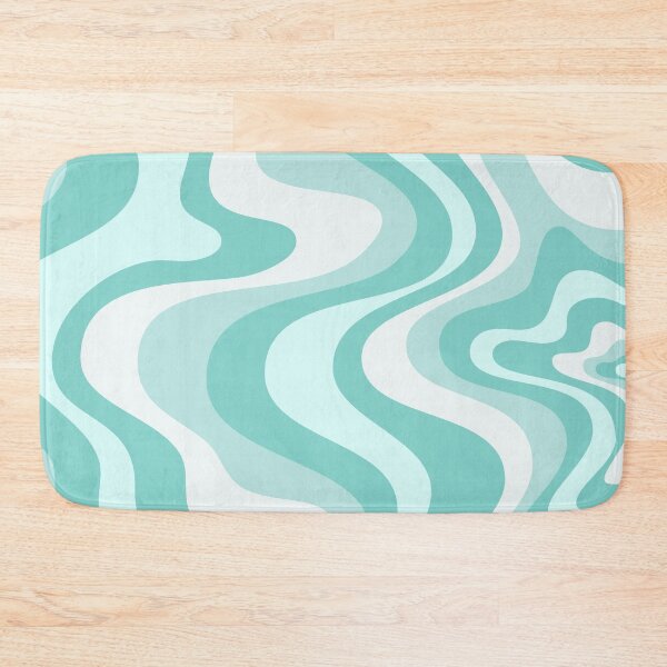 Item preview, Modern Retro Liquid Swirl Abstract in Light Aqua Teal Blue designed and sold by Differenceee.