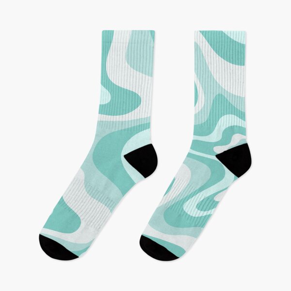 Item preview, Modern Retro Liquid Swirl Abstract in Light Aqua Teal Blue designed and sold by Differenceee.