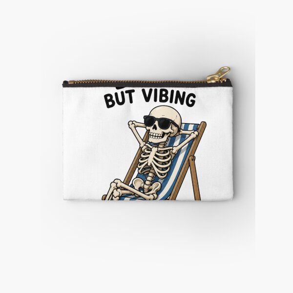 Item preview, Financially dead but vibing Funny beach skeleton designed and sold by vecart34.
