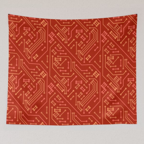 Item preview, The Retro-Futurist Circuitry Crimson designed and sold by TexSta.