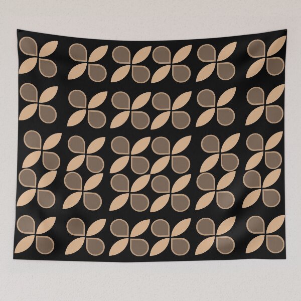 Item preview, ​Retro Geometric Petal Pattern in Warm Beige designed and sold by ​Jyoti Digital Artist.