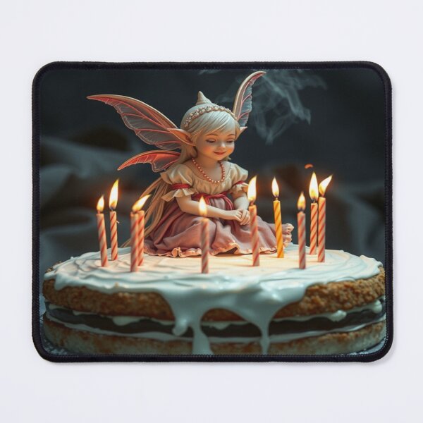 Item preview, An elf child, Elfin, sits on the birthday cake with candles. designed and sold by Segasprojects.