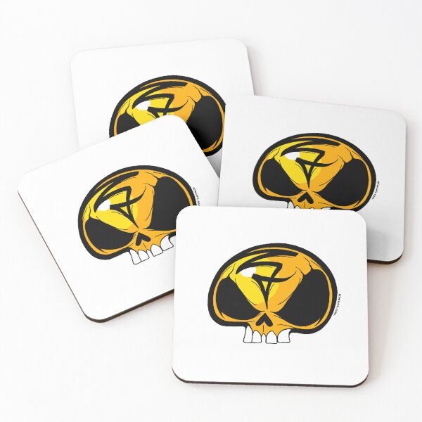 Item preview, Yellow Anime Alien Skull Flat Brush Streetwear Art designed and sold by elmuna.