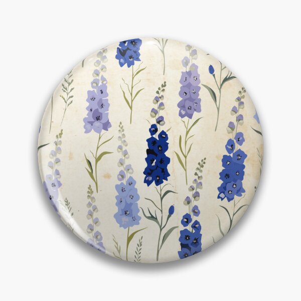 Item preview, Vintage Delphinium Floral Pattern | Blue Larkspur Botanical Wallpaper designed and sold by Mousy17.