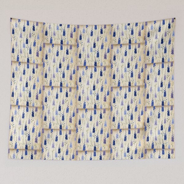 Item preview, Vintage Delphinium Floral Pattern | Blue Larkspur Botanical Wallpaper designed and sold by Mousy17.