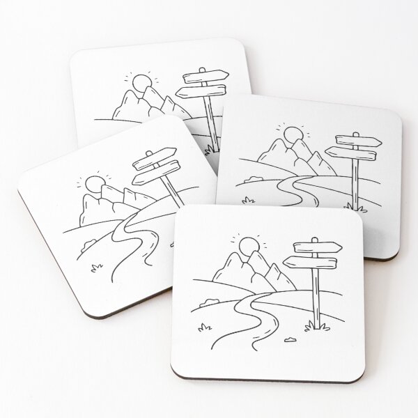 Item preview, A wooden signpost placed beside a dirt path into the valley designed and sold by rasagamastore.