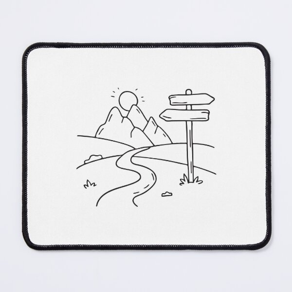 Item preview, A wooden signpost placed beside a dirt path into the valley designed and sold by rasagamastore.