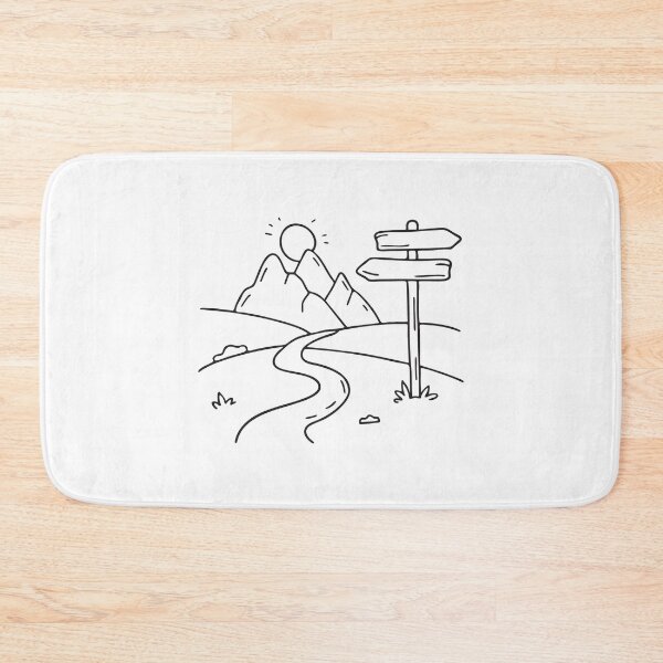 Item preview, A wooden signpost placed beside a dirt path into the valley designed and sold by rasagamastore.
