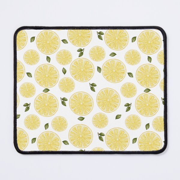 Item preview, Minimalist Watercolor Lemon Slices and Leaves White Pattern designed and sold by svitlaarty.