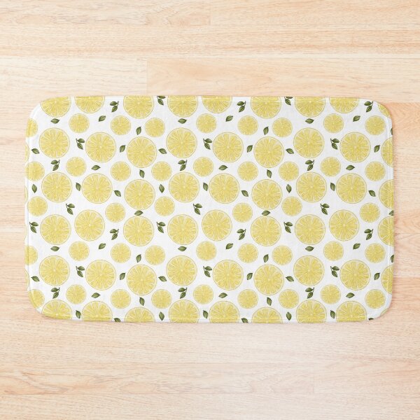 Item preview, Minimalist Watercolor Lemon Slices and Leaves White Pattern designed and sold by svitlaarty.