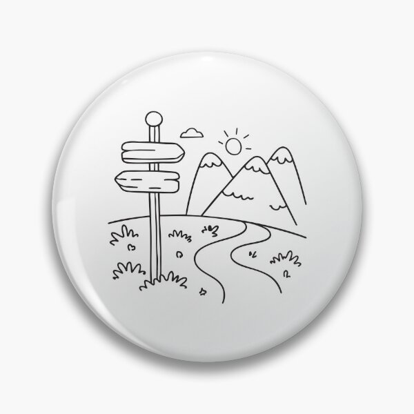 Item preview, A trailhead sign standing at the start of a dirt path into the valley designed and sold by rasagamastore.