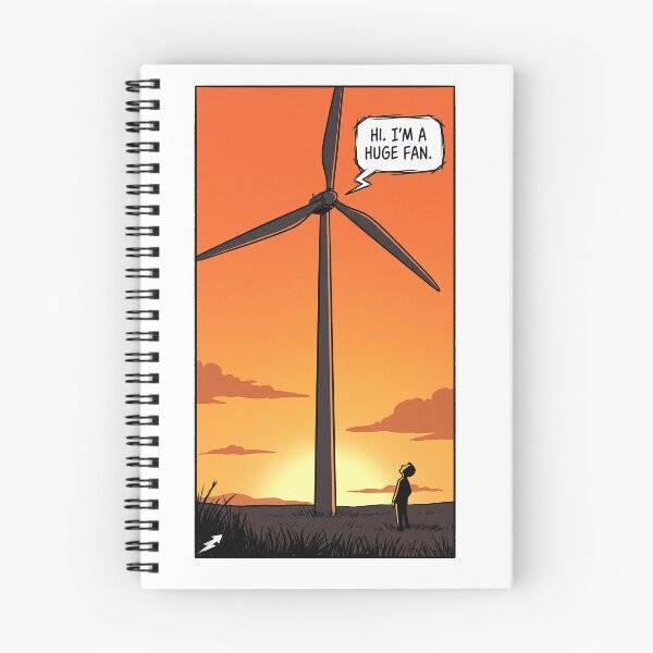 Item preview, Huge Fan Wind Turbine Comic | Punny Renewable Energy Sunset Art designed and sold by wanabeyourdog.