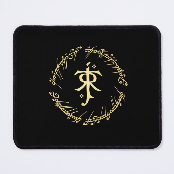 Item preview, JRR Tolkien Monogram The One Ring Script Gold Edition Lord of the Rings designed and sold by cubomtumeshop.