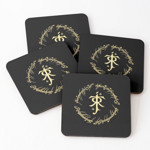 Item preview, JRR Tolkien Monogram The One Ring Script Gold Edition Lord of the Rings designed and sold by cubomtumeshop.