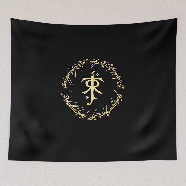 Item preview, JRR Tolkien Monogram The One Ring Script Gold Edition Lord of the Rings designed and sold by cubomtumeshop.
