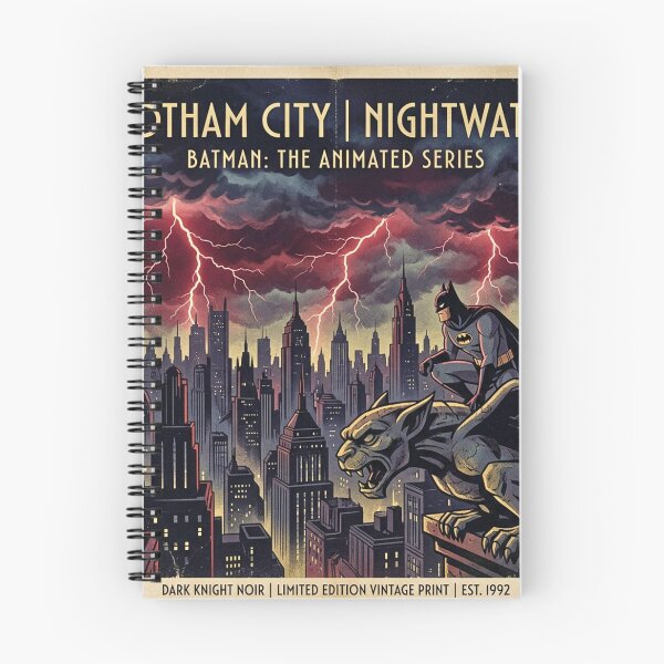 Item preview, Gotham City Nightwatch Vintage Poster | Deco Noir Superhero Inspired Wall Art | Retro Gothic Skyline Print designed and sold by lavanya11.