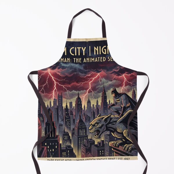 Item preview, Gotham City Nightwatch Vintage Poster | Deco Noir Superhero Inspired Wall Art | Retro Gothic Skyline Print designed and sold by lavanya11.