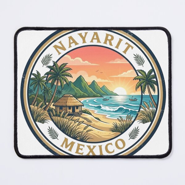 Item preview, Vintage Nayarit Mexico Tropical Travel Badge designed and sold by Mathias Yakubu Design.