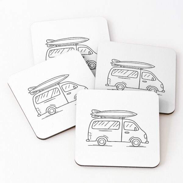 Item preview, A lone surfboard tied on top of a parked van designed and sold by rasagamastore.