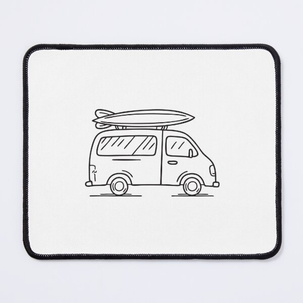 Item preview, A lone surfboard tied on top of a parked van designed and sold by rasagamastore.