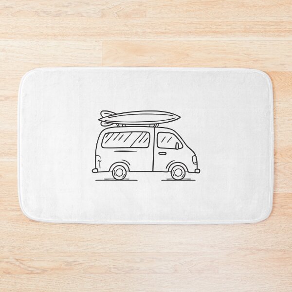 Item preview, A lone surfboard tied on top of a parked van designed and sold by rasagamastore.