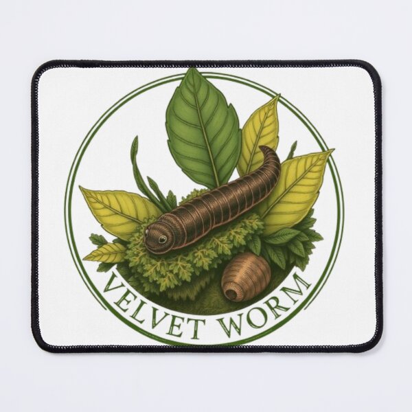 Item preview, Velvet Worm Vintage Nature Emblem | Botanical Wildlife Illustration designed and sold by MystiColo.