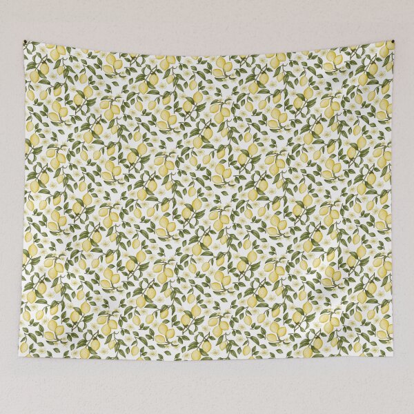Item preview, Botanical Watercolor Lemons Table Runner and Bedding Pattern designed and sold by svitlaarty.