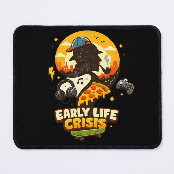 Item preview, Early Life Crisis Funny Gaming Pizza Skateboard Vintage Vintage Art designed and sold by Shakhbata-1.