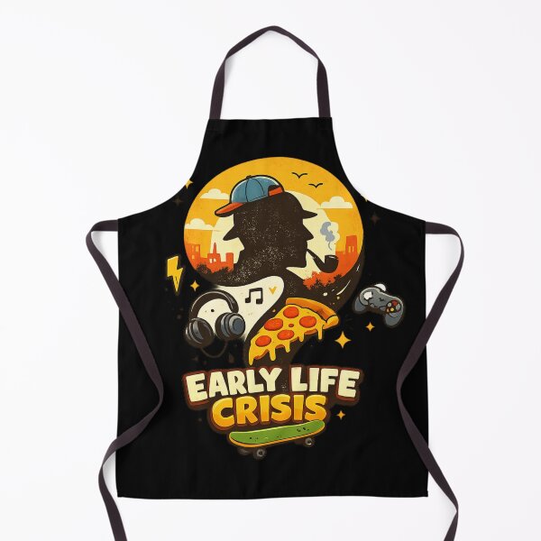 Item preview, Early Life Crisis Funny Gaming Pizza Skateboard Vintage Vintage Art designed and sold by Shakhbata-1.