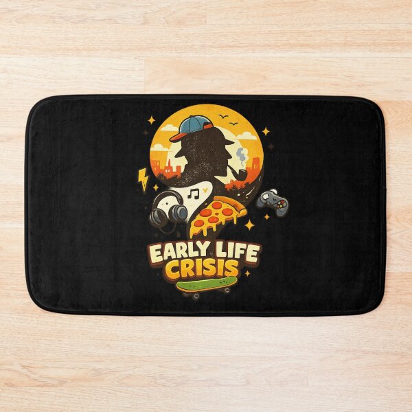 Item preview, Early Life Crisis Funny Gaming Pizza Skateboard Vintage Vintage Art designed and sold by Shakhbata-1.