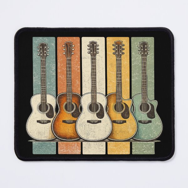 Item preview, Vintage Acoustic Guitar Collection Retro Music Design designed and sold by LiftyGifts.