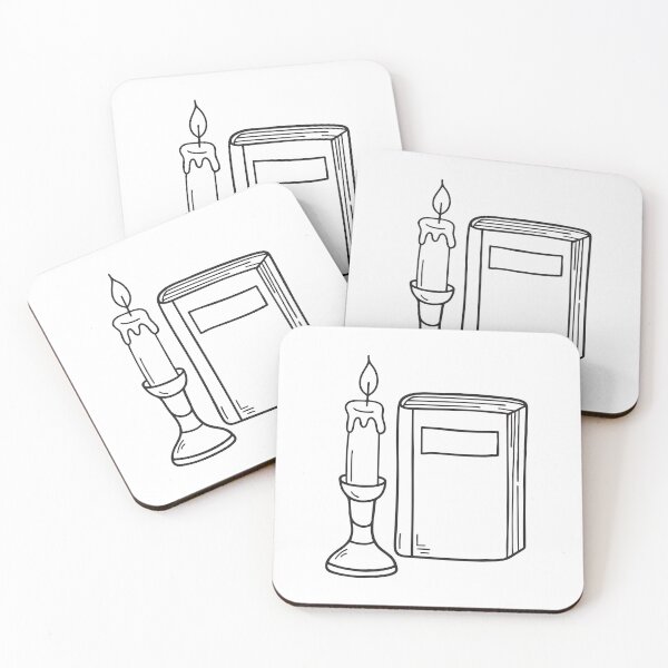 Item preview, A candle stand towering next to a book designed and sold by rasagamastore.
