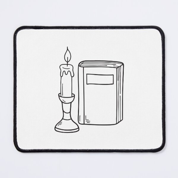 Item preview, A candle stand towering next to a book designed and sold by rasagamastore.