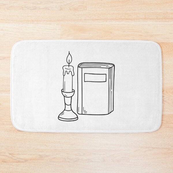 Item preview, A candle stand towering next to a book designed and sold by rasagamastore.