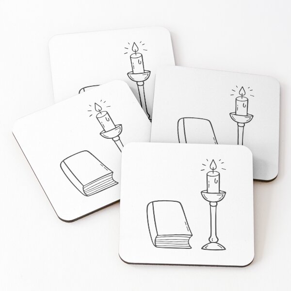Item preview, An iron candle stand resting next to a book designed and sold by rasagamastore.