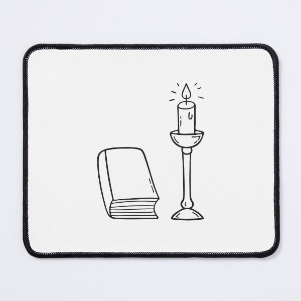 Item preview, An iron candle stand resting next to a book designed and sold by rasagamastore.