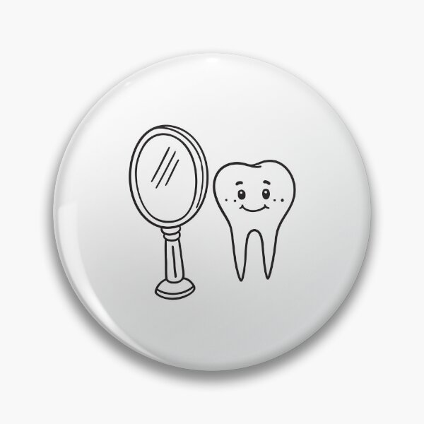 Item preview, A loose tooth set beside a small personal mirror designed and sold by rasagamastore.