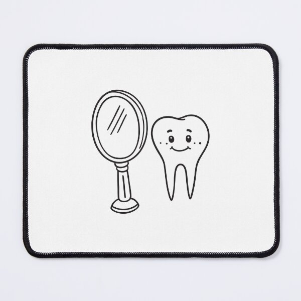 Item preview, A loose tooth set beside a small personal mirror designed and sold by rasagamastore.